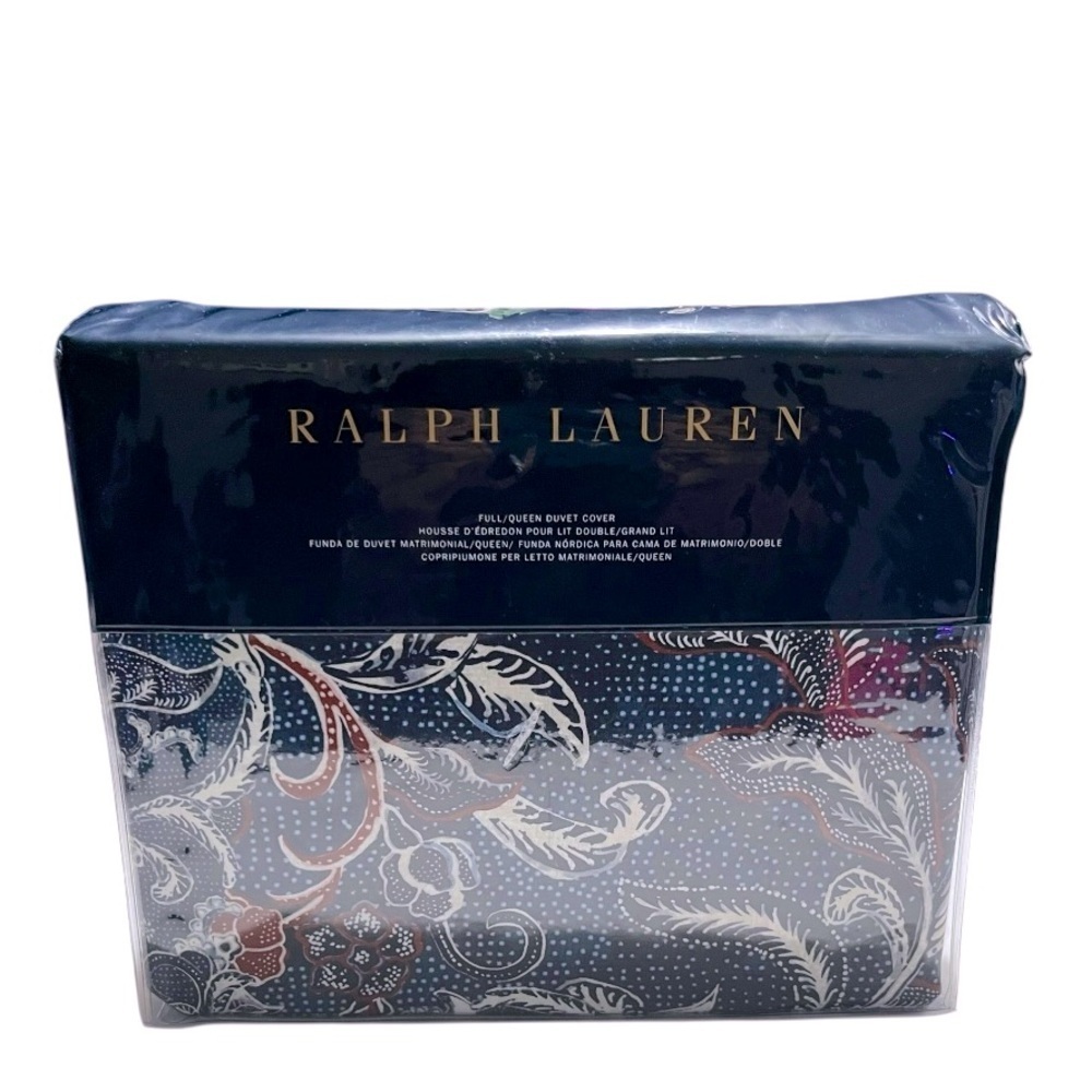 NEW Ralph Lauren Blue and White Paisley Duvet Cover Luxurious Bedding $375